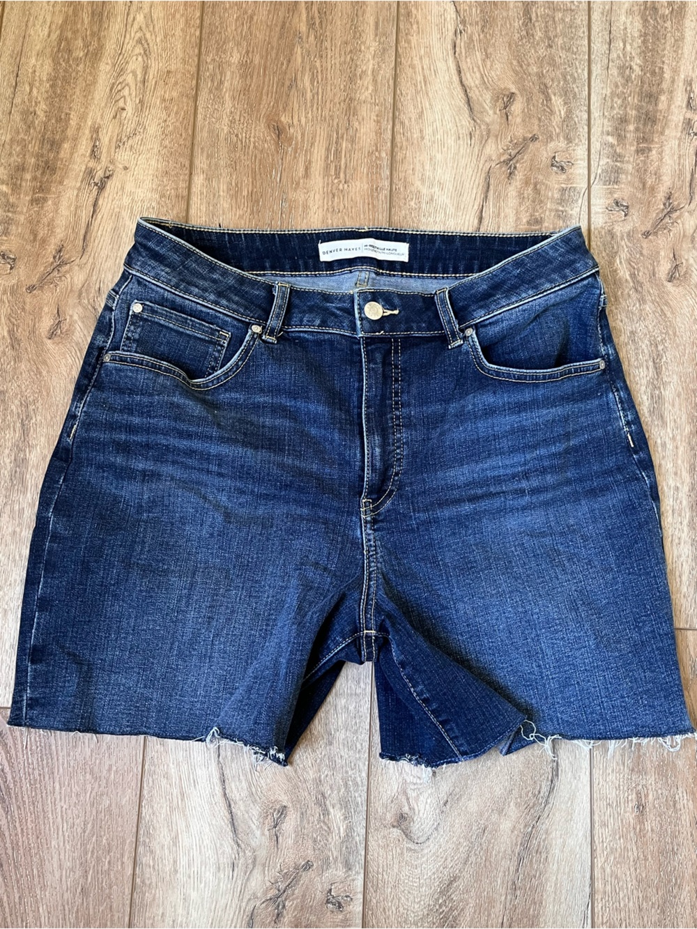 Dark Blue Raw Hem Women's Denim Short size 16